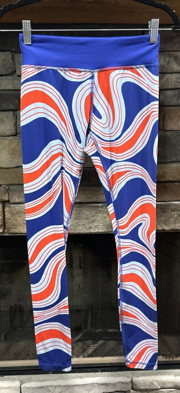 Women’s TORY SPORT (Burch) Graphic Blue/Red Leggings Size XS *A5